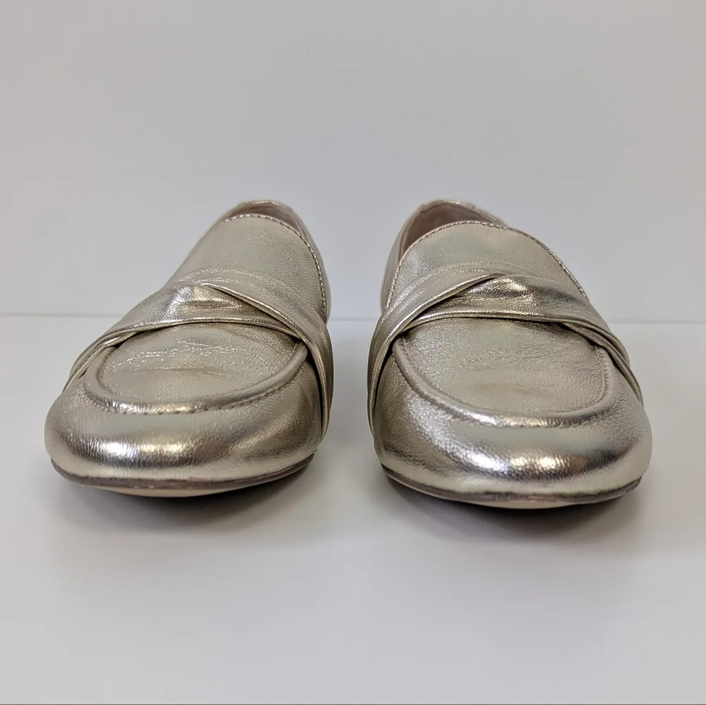Talbots Gold Leather Loafers Women's 8.5